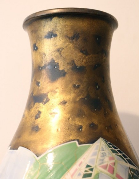 876-Large porcelain baluster vase by Sèvres et Gilles Bouttaz