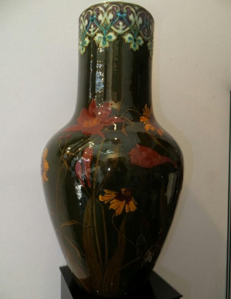 917-Large Ceramic Vase by Félix-Optat Milet