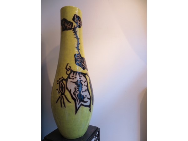 Ceramic baluster vase by Jean Lurçat