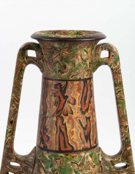 95-Pichon à Uzes Large mixed earthenware vase
