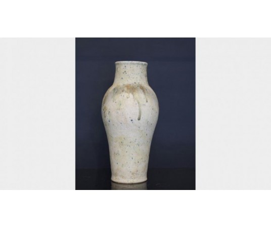 Beige glazed stoneware vase by Llorens Artigas