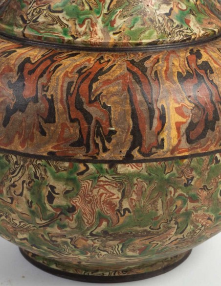 96-Pichon à Uzes Large mixed earthenware vase