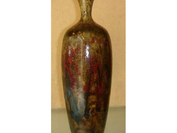 20th century flamed stoneware vase by Dalpayrat