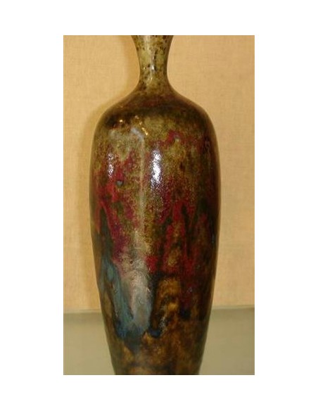 968-20th century flamed stoneware vase by Dalpayrat