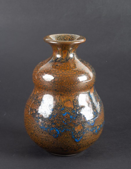 971-Vase en grès de forme coloquinte par Daniel de Montmollin