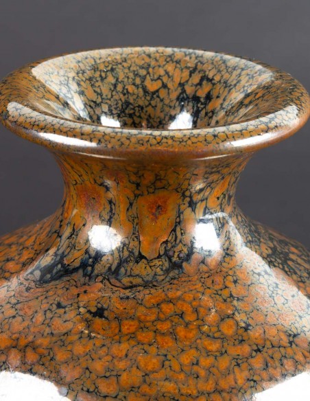 975-Vase en grès de forme coloquinte par Daniel de Montmollin