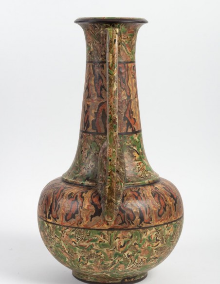 98-Pichon à Uzes Large mixed earthenware vase