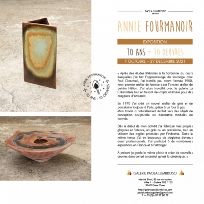 Annie Fourmanoir 10 ans - 10 oeuvres - 7 octobre - 27 décembre 2021